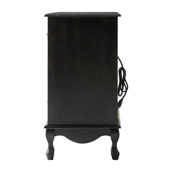 Cedar 3-Drawer Nightstand: Charcoal