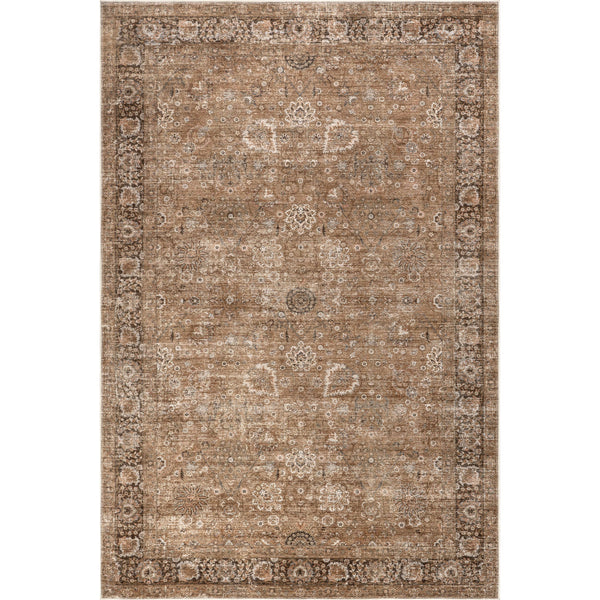 Bayberry Spill Proof Vintage Machine Washable Area Rug: Brown / 3' x 5'