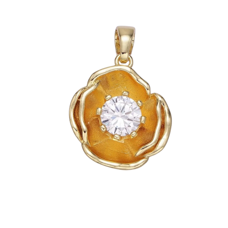 Orange Flower Charm