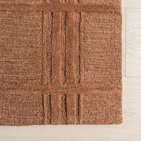 Mallory Plaid Wool Area Rug: Dark Brown / 8' x 10'