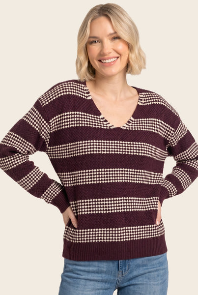 Wanda Waffle Striped Sweater