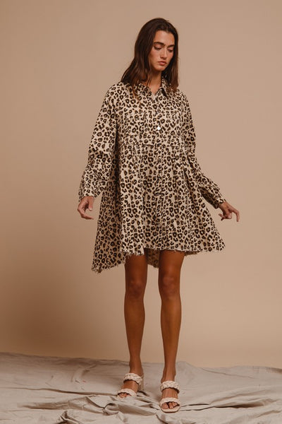 Dorothy Button Down Leopard Dress