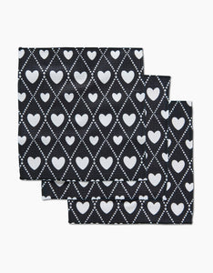 Onyx Love Lattice Luxe Washcloth Set