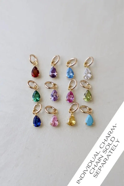 Teardrop Birthstone Charms