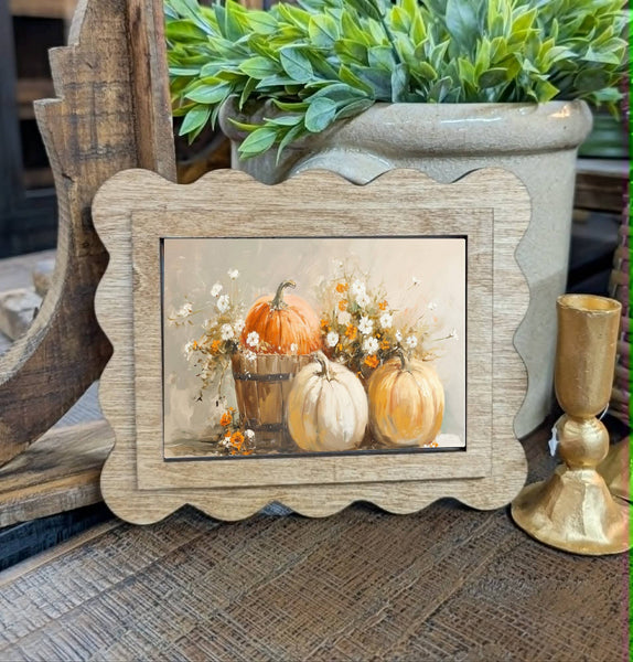 Scallop Pumpkin Bucket Framed Canvas Art