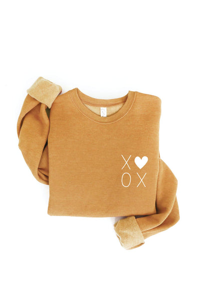 XOXO Heart Graphic Sweatshirt: HEATHER DUST