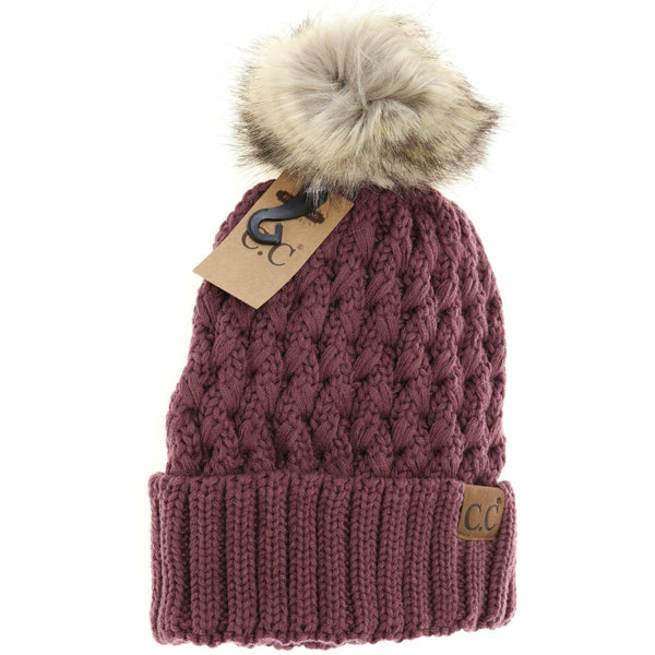 Lattice Stitch Earth Brown Beanie