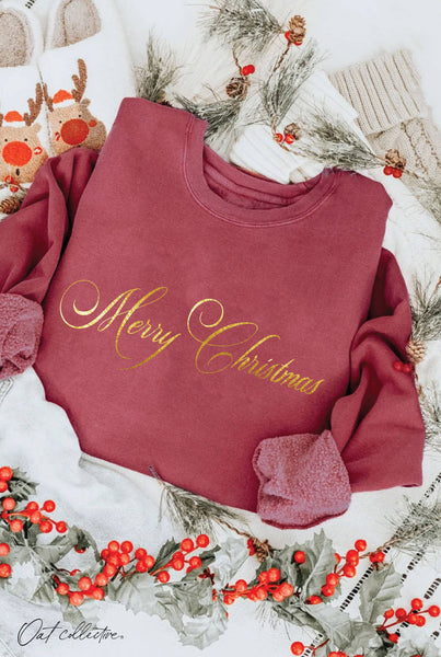 Merry Christmas Cranberry Sweatshirt