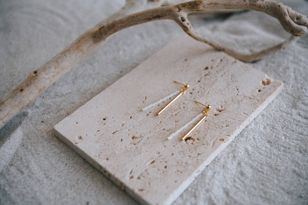 Frosted Jet Seed Bead Earrings