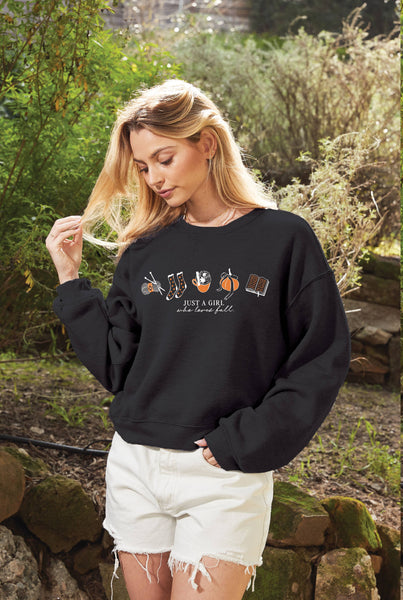 GIRL WHO LOVES FALL Blue Sweatshirt