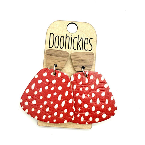 Red Doodle Dots Earrings