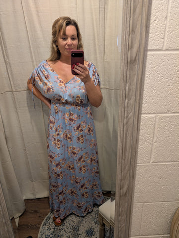 Macy Cinched Sleeve Floral Dress