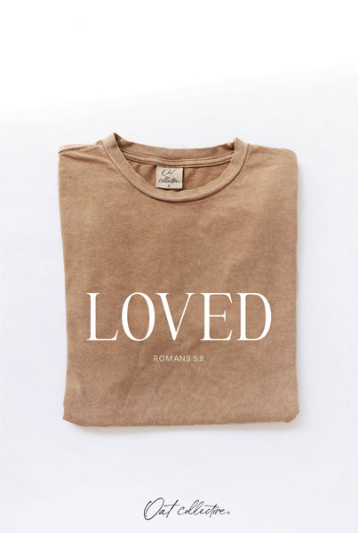 LOVED ROMANS 5:8 Graphic Top: WINE