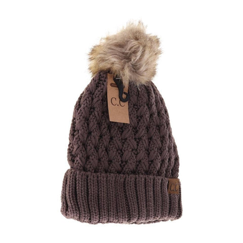 Lattice Stitch Earth Brown Beanie