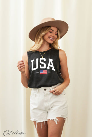 Black USA EST.1776 Tank