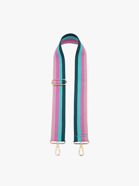 Pink/Gold Striped Guitar Strap