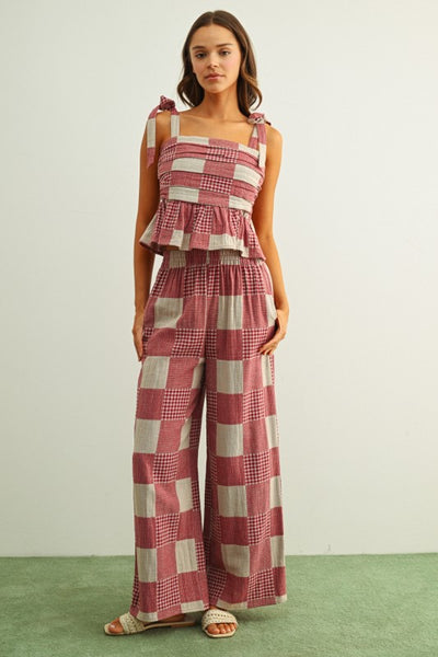 Sherry Gingham and Stripe Top