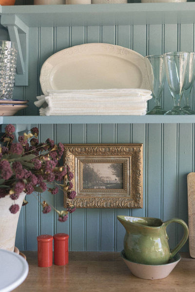 The Creek Framed Antique Art: 9x7