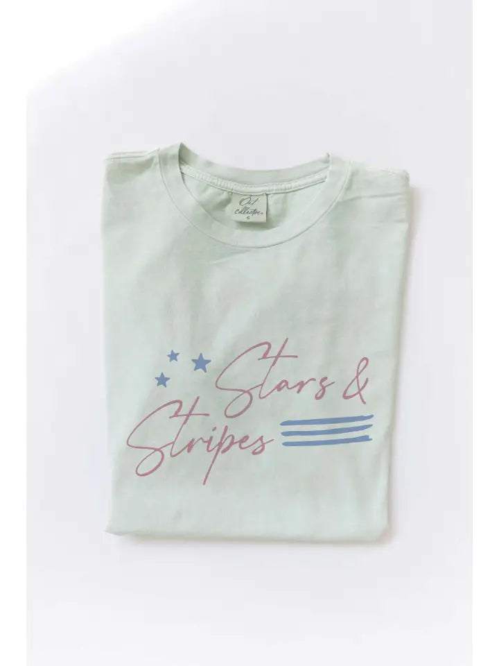 Light Olive Stars & Stripes Tee