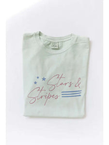 Light Olive Stars & Stripes Tee