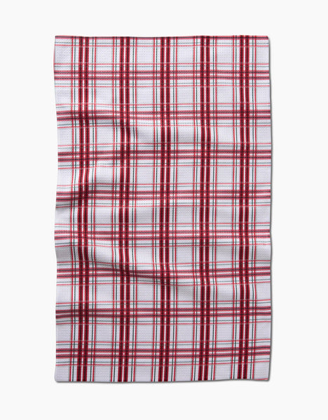 Candy Cane Plaid Tea Towel