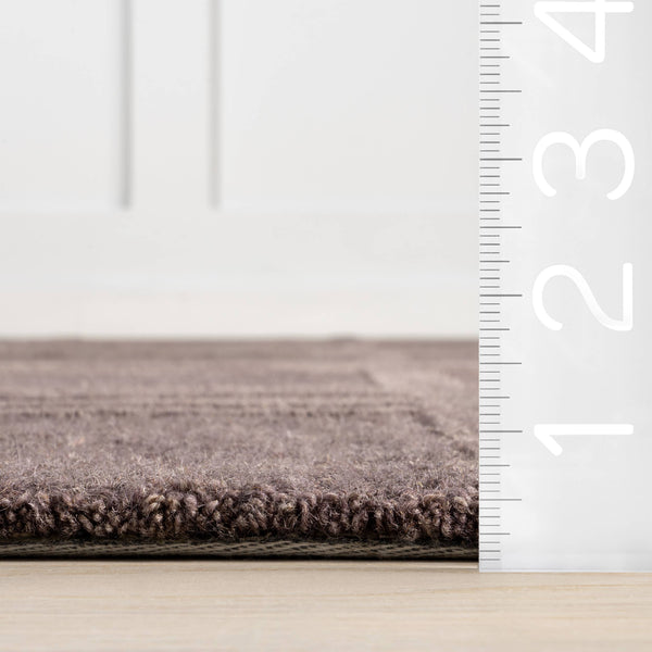 Mallory Plaid Wool Area Rug: Dark Brown / 8' x 10'
