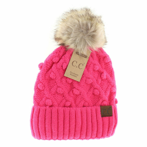 Bobble Knit Moss Beanie