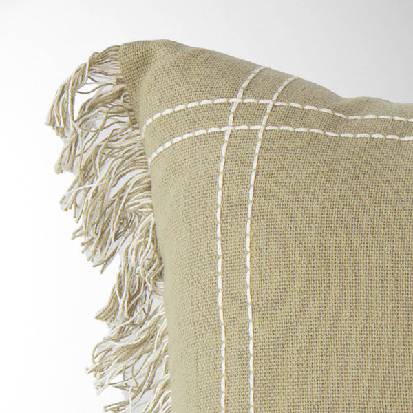 Saratoga Crosshatch Pillow Cover – Textured,  Decorative: Sage / 12" X 18"