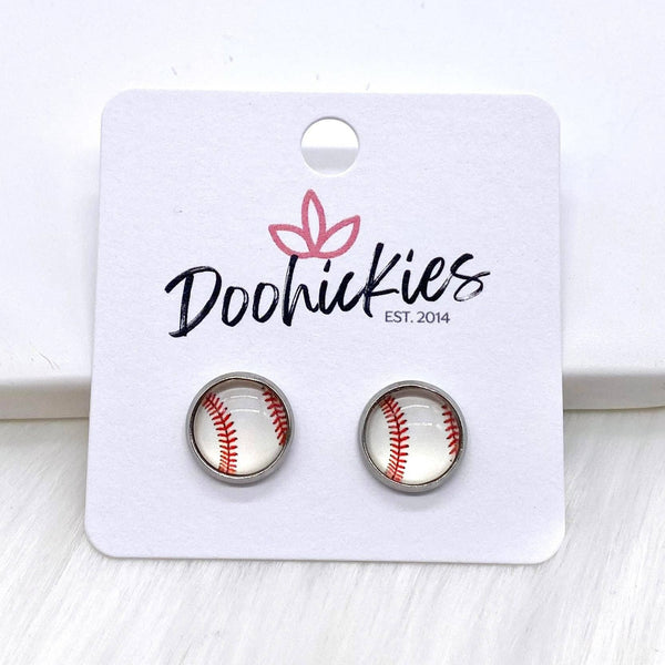8mm Glass Stone Baseball Studs
