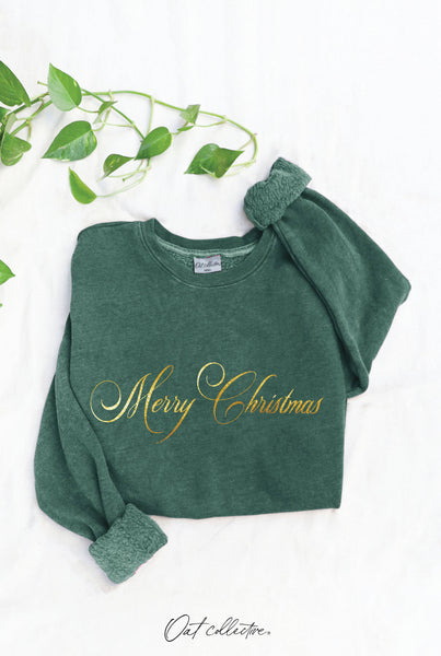 MERRY CHRISTMAS FOIL Green Sweatshirt