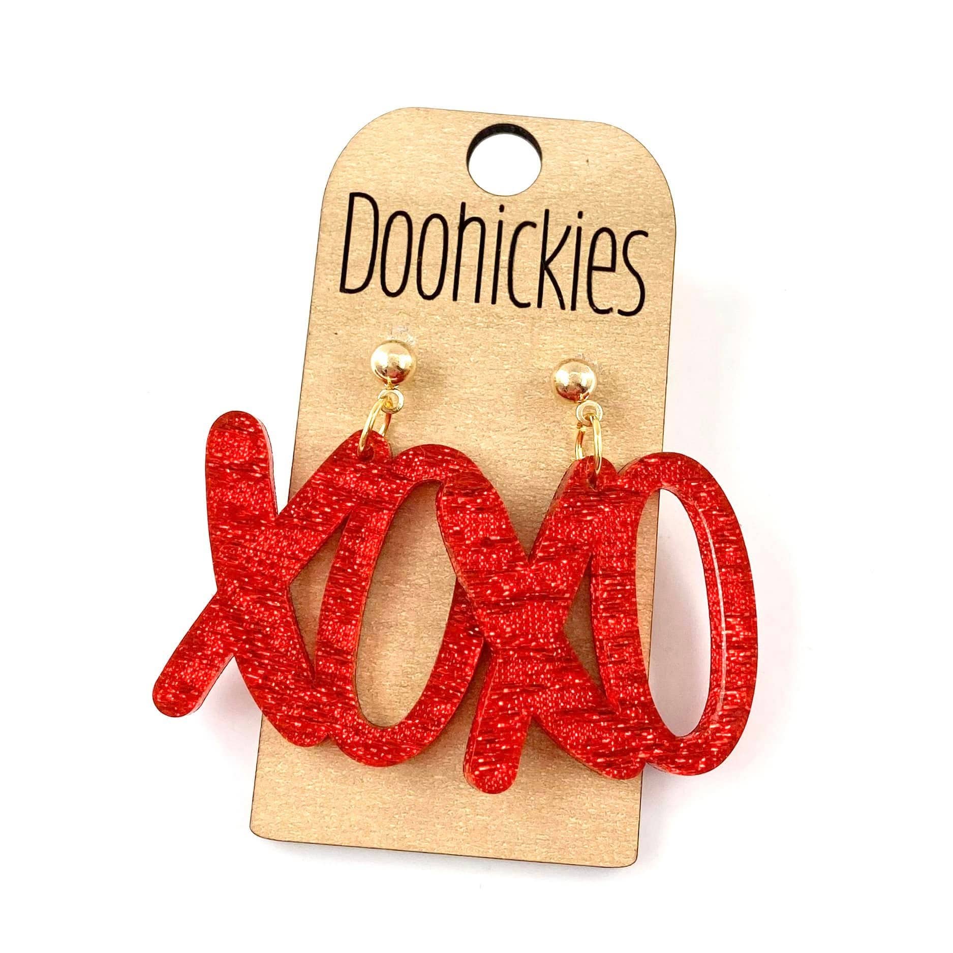 Red XOXO Acrylic Dangles