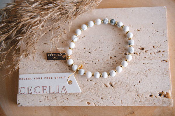 Genuine Gemstone and Gold Spacer Bead Bracelets : Artistic Jasper