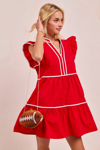 Leslie Red Ruffle Dress