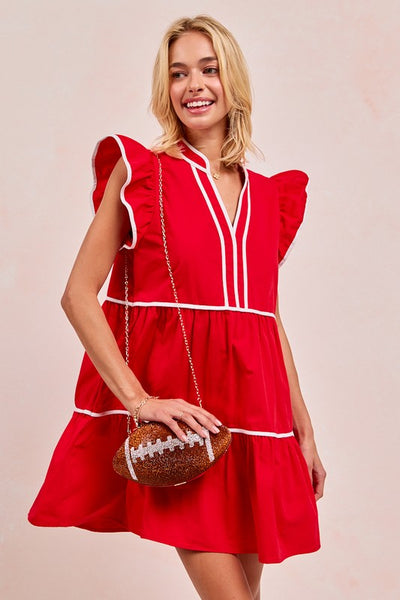 Leslie Red Ruffle Dress