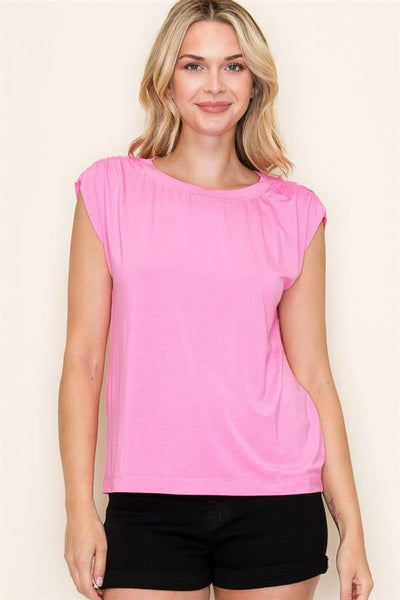 Lisa Rouched Shoulder Top