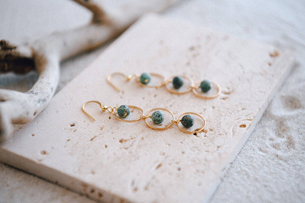 Triple Hoop Pearl Earrings