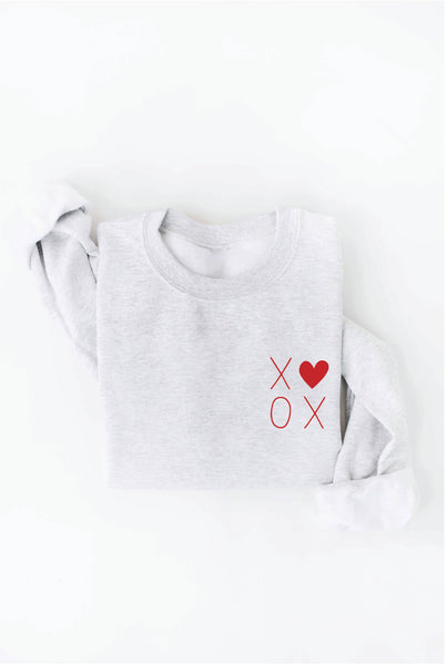 XOXO Heart Graphic Sweatshirt: ROSE