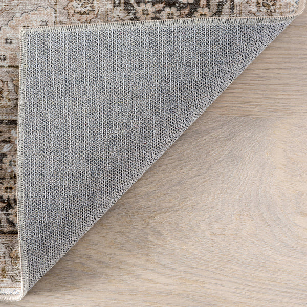 Bayberry Spill Proof Vintage Machine Washable Area Rug: Brown / 3' x 5'