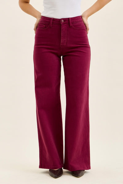 Boysenberry Retro Wide Leg Jeans