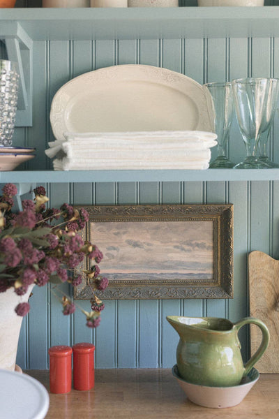 Sunset Sky Framed Antique Art: 30x16