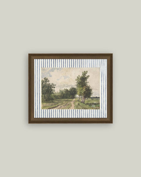 Provence Landscape Framed Antique Art: 22x18