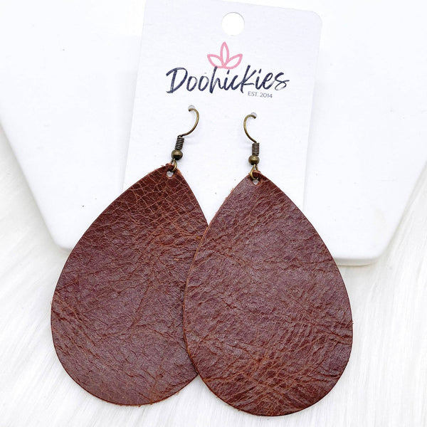 Cowgirl Swag Collection - Western Earrings: Burgundy Embossed / 1.5"
