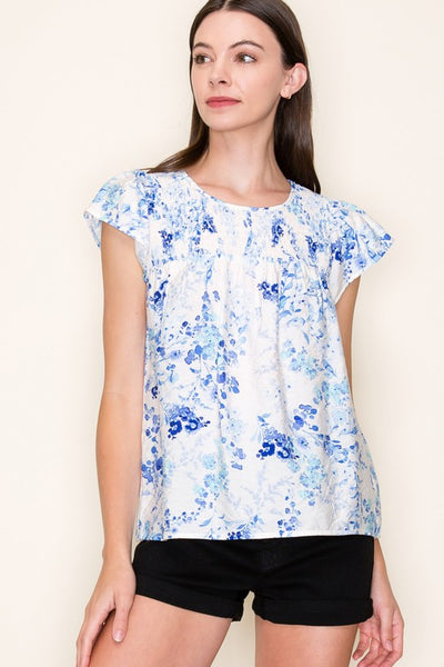 Gracie Flutter Sleeve Babydoll Top