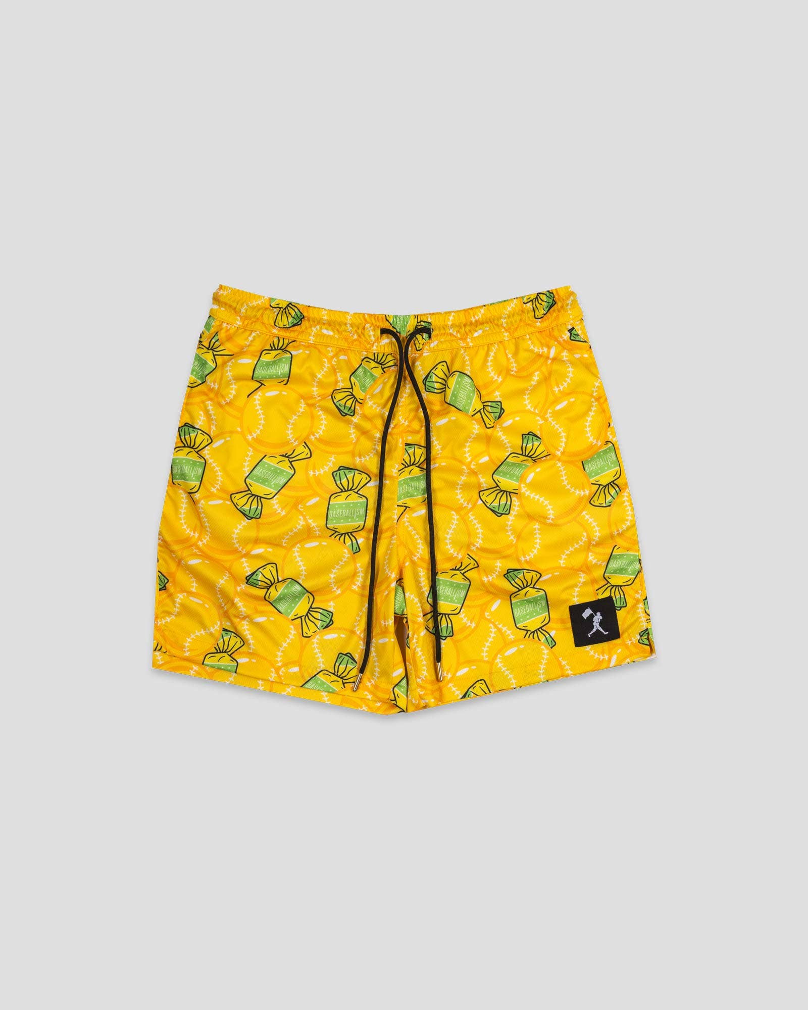 Doubles and Bubbles Yellow Mesh Shorts