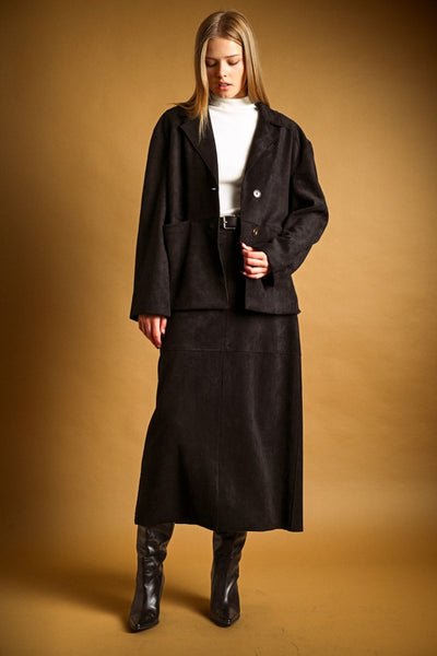 Stephanie Suede Oversized Blazer