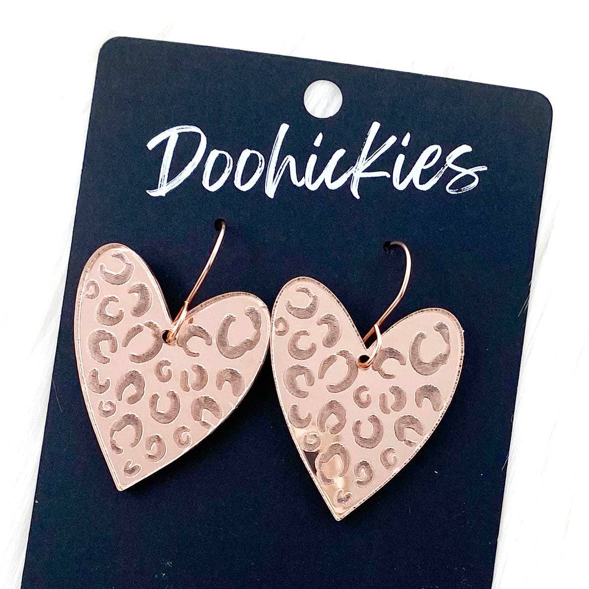 Rose Gold Leopard Mirror Hearts