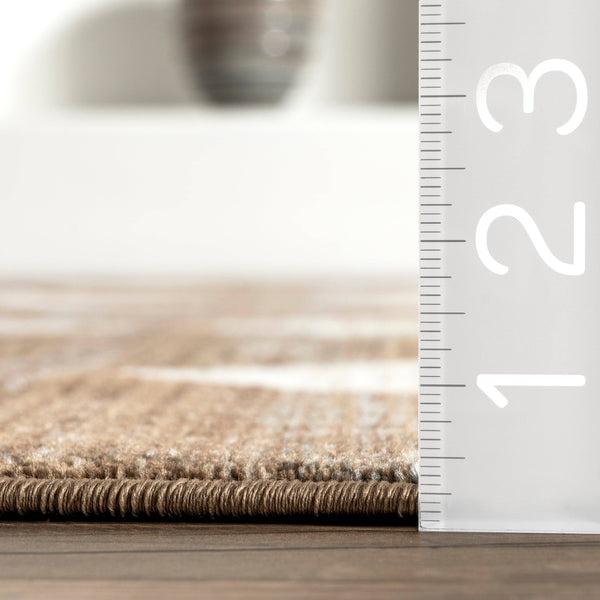 Meline Checkered Fringe Area Rug: Beige / Rectangle / 8' x 10' 2"