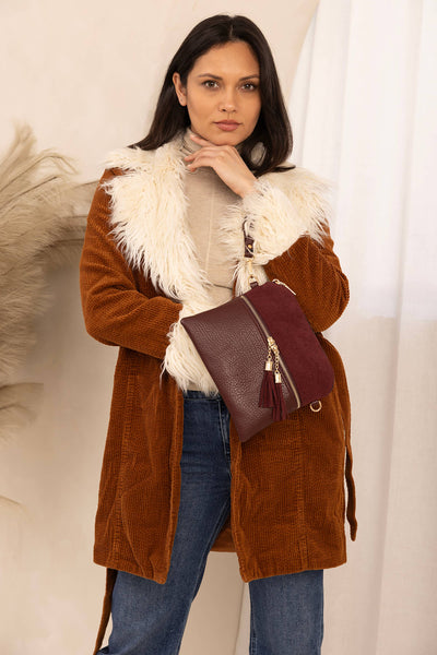 Tara Corduroy Dual Zip Crossbody