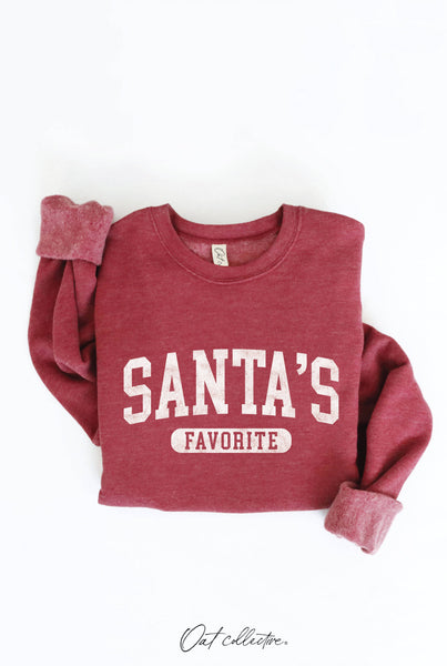 SANTA'S FAVORITE MAROON Sweatshirt