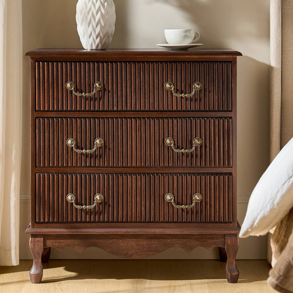 Cedar 3-Drawer Nightstand: Charcoal